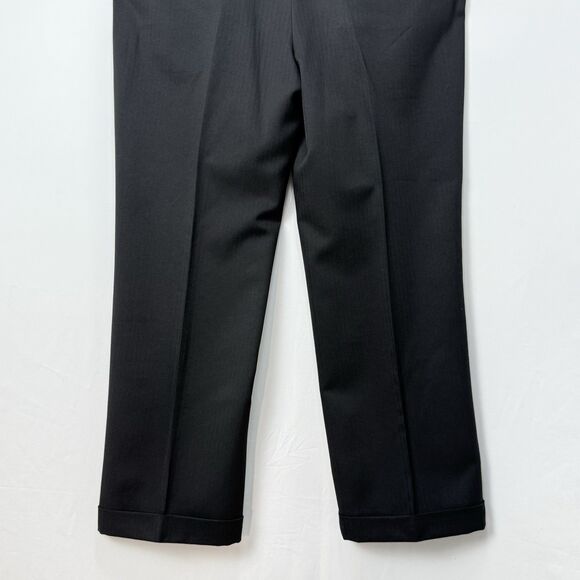 Paul Frederick Men’s 36x28 Black Pleated Dress Pants Cuffed Extended Waist - Picture 5 of 15